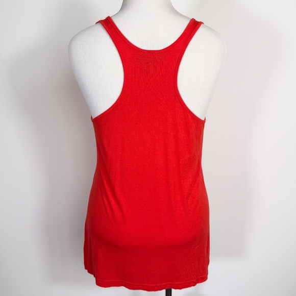 I jeans by Buffalo Vibrant Red Orange Studded Sparkly Racerback Tank Top Size LG - Picture 9 of 16
